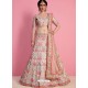 Classy Baby Pink Heavy Embroidered Wedding Lehenga Choli