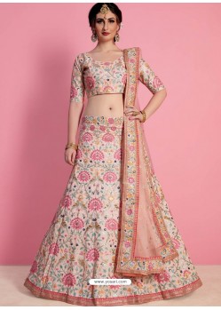 Classy Baby Pink Heavy Embroidered Wedding Lehenga Choli