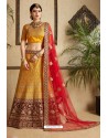 Classy Yellow Heavy Embroidered Wedding Lehenga Choli