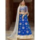 Fabulous Blue Heavy Embroidered Wedding Lehenga Choli