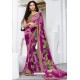 Trendy Medium Violet Designer Printed Sari