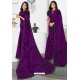 Trendy Purple Designer Printed Sari