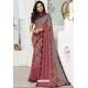 Trendy Pink Designer Printed Sari