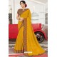 Trendy Yellow Designer Printed Sari