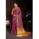 Classy Deep Wine Designer Lichi Silk Sari