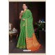 Classy Green Designer Lichi Silk Sari
