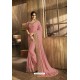 Trendy Baby Pink Designer Silk Sari