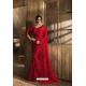 Classy Red Designer Silk Sari
