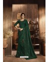 Classy Dark Green Designer Silk Sari