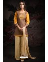 Scintillating Brown Embroidered Palazzo Salwar Suit