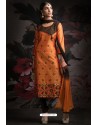 Ravishing Orange Embroidered Churidar Salwar Suits