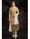 Ravishing Light Brown Embroidered Churidar Salwar Suits