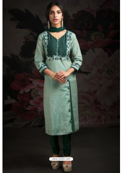Ravishing Sky Blue Embroidered Churidar Salwar Suits