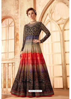 Fabulous Multi Colour Embroidered Designer Anarkali Suit