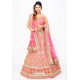 Fabulous Pink Heavy Embroidered Wedding Lehenga Choli