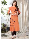 Ravishing Orange Designer Readymade Kurti