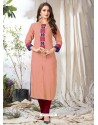 Ravishing Light Orange Designer Readymade Kurti