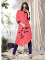 Ravishing Light Red Designer Readymade Kurti