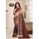 Classy Brown Designer Silk Sari