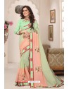 Classy Sea Green Designer Silk Sari