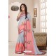 Classy Aqua Grey Designer Silk Sari