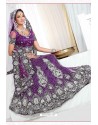Fabulous Purple Heavy Embroidered Wedding Lehenga Choli