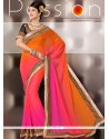 Orange And Pink Shaded Art Silk Party Wear Saree