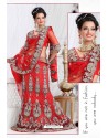 Fabulous Red Heavy Embroidered Wedding Lehenga Choli