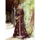 Awesome Brown Designer Georgette Sari