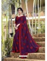 Awesome Purple Designer Georgette Sari
