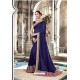 Trendy Navy Blue Designer Silk Sari