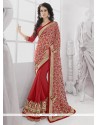 Ombre Red Georgette Party Wear Saree