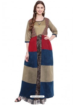 Fabulous Multi Colour Party Wear Gown for Girls