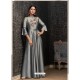 Glossy Grey Party Wear Gown for Girls