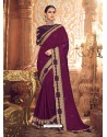 Deep Wine Designer Party Wear Sari