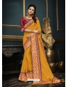 Dashing Yellow Designer Party Wear Sari