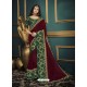 Maroon Designer Party Wear Sari