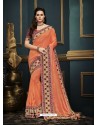 Orange Designer Party Wear Sari