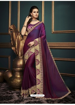 Purple Designer Party Wear Sari