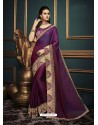 Purple Designer Party Wear Sari