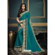 Teal Designer Party Wear Sari