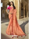Light Orange Designer Party Wear Sari