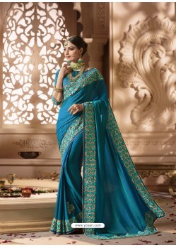 Teal Designer Wedding Sari
