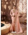 Light Orange Designer Wedding Sari