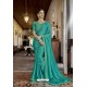 Turquoise Designer Silk Party Wear Sari