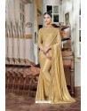 Gold Designer Silk Party Wear Sari