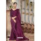 Deep Wine Designer Silk Party Wear Sari