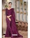 Deep Wine Designer Silk Party Wear Sari
