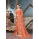 Light Orange Designer Silk Party Wear Sari