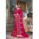 Rose Red Designer Silk Party Wear Sari